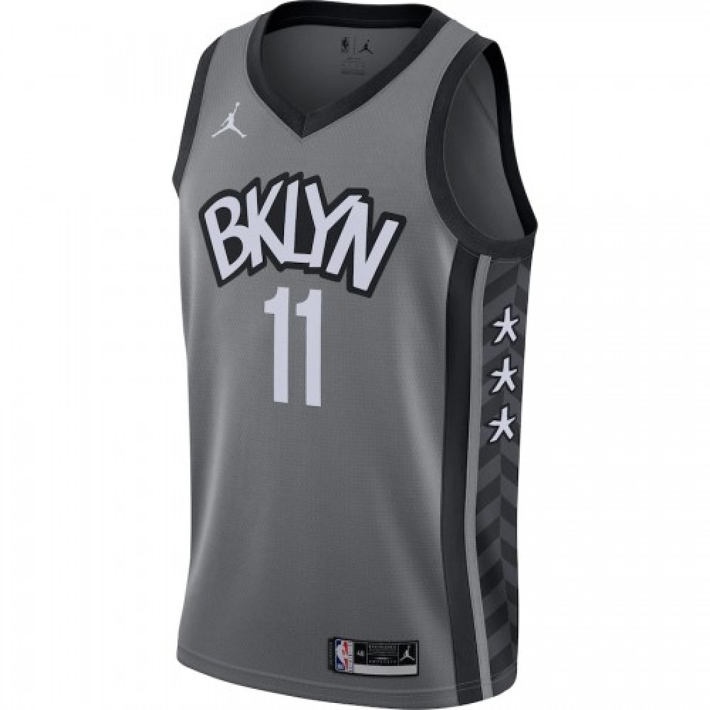 Men's Brooklyn Nets Kyrie Irving #11 Jordan Gray 2020/21 Swingman Jersey - Statement Edition-Pro Kit Vault | Brand New 26/27 Sports Jerseys